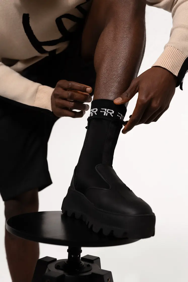Jacquard Knitted Crew Socks