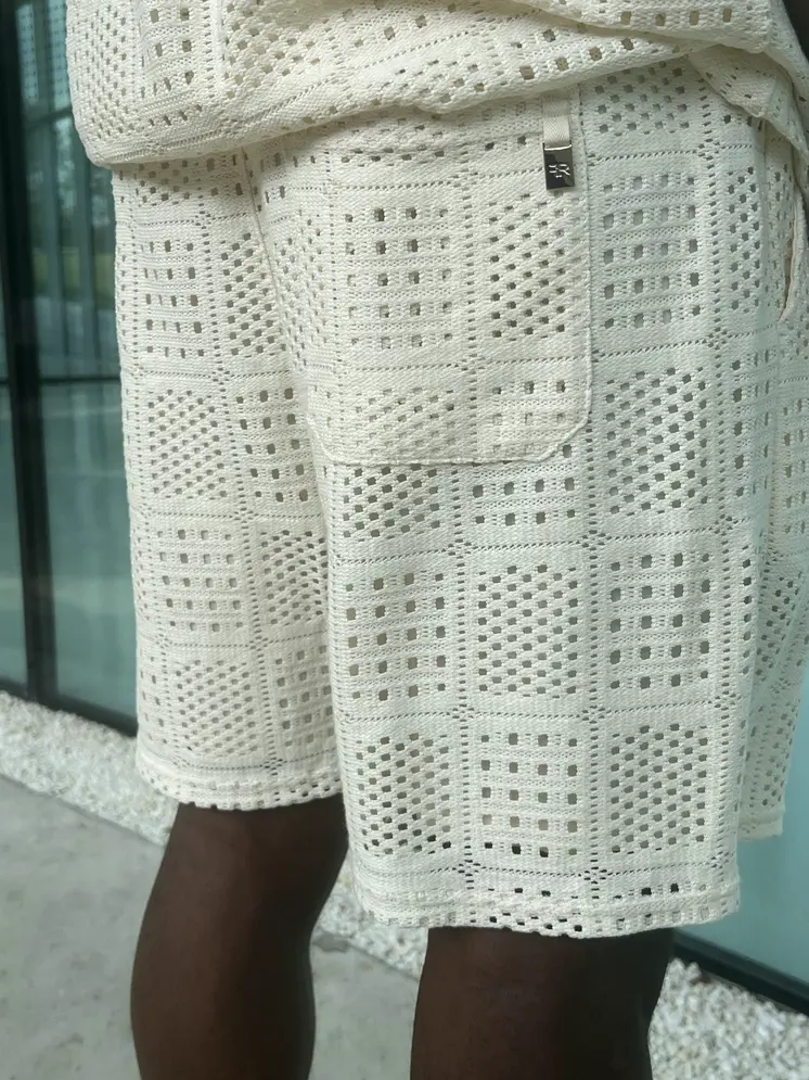 Textured Shorts – Cream