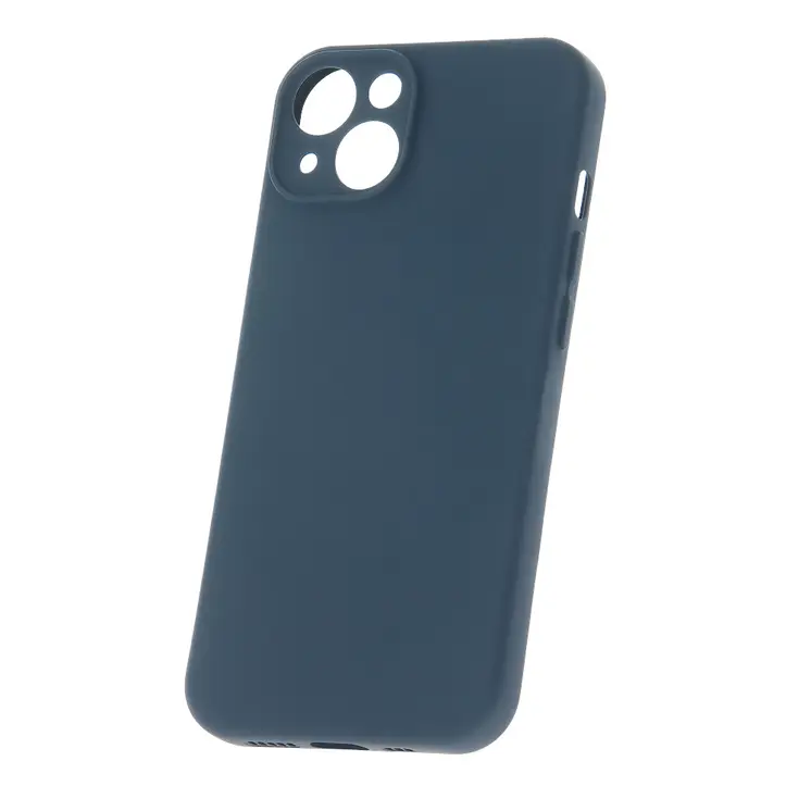 iPhone 14 Pro (6,1") szilikon tok, hátlap tok, velúr belső, kék, matt, Silicone Case