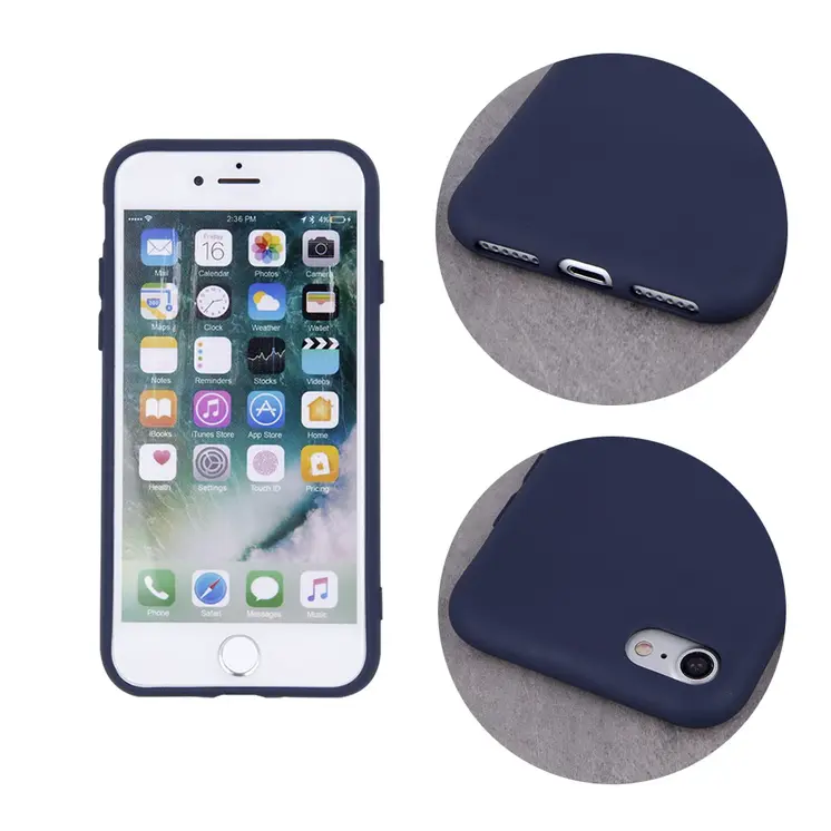iPhone 14 Pro (6,1") szilikon tok, hátlap tok, velúr belső, kék, matt, Silicone Case