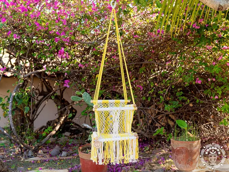 Macrame baby hammock Amarillo