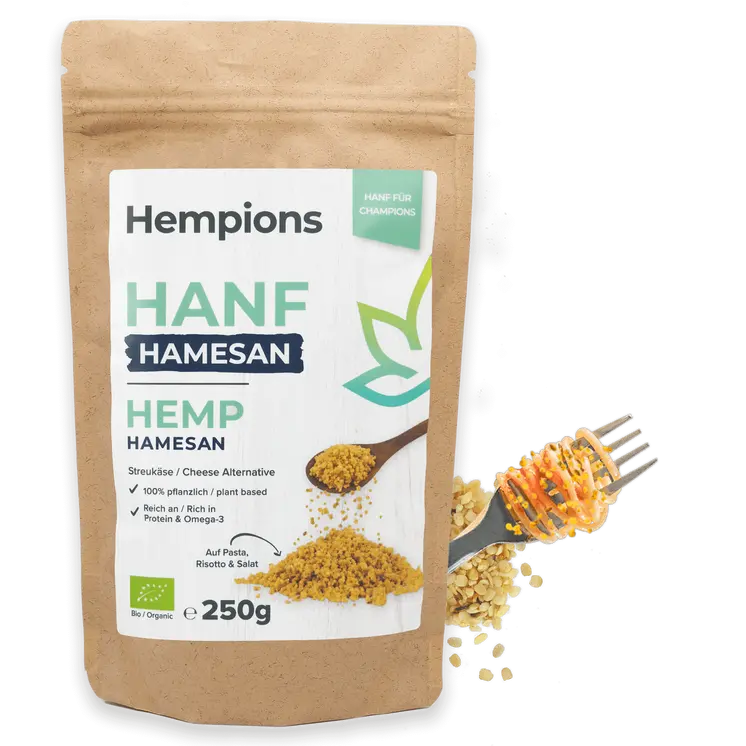 Bio Hanf Hamesan – vegane Streukäse-Alternative