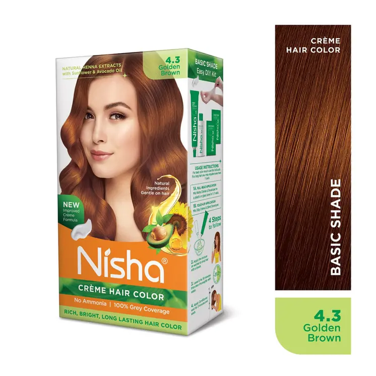 Nisha Creme Hair Color for Women and Men - Flame Red, 120gm, Long-lasting, 100% Grey Coverage Permanent Hair Colour