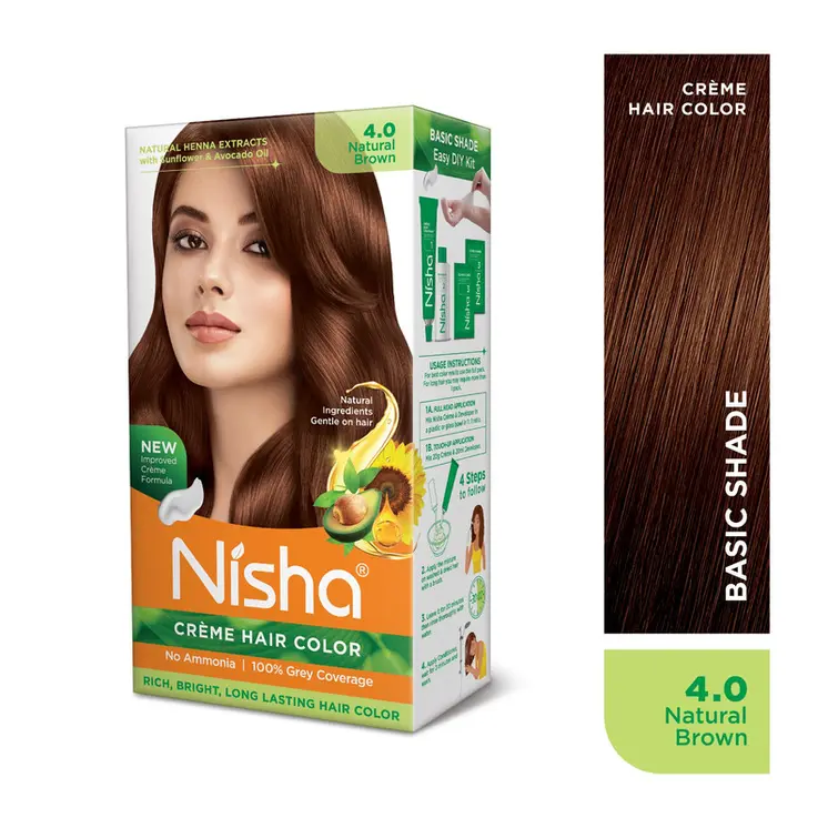 Nisha Creme Hair Color for Women and Men - Golden Blonde, 120gm, Long-lasting, 100% Grey Coverage Permanent Hair Colour
