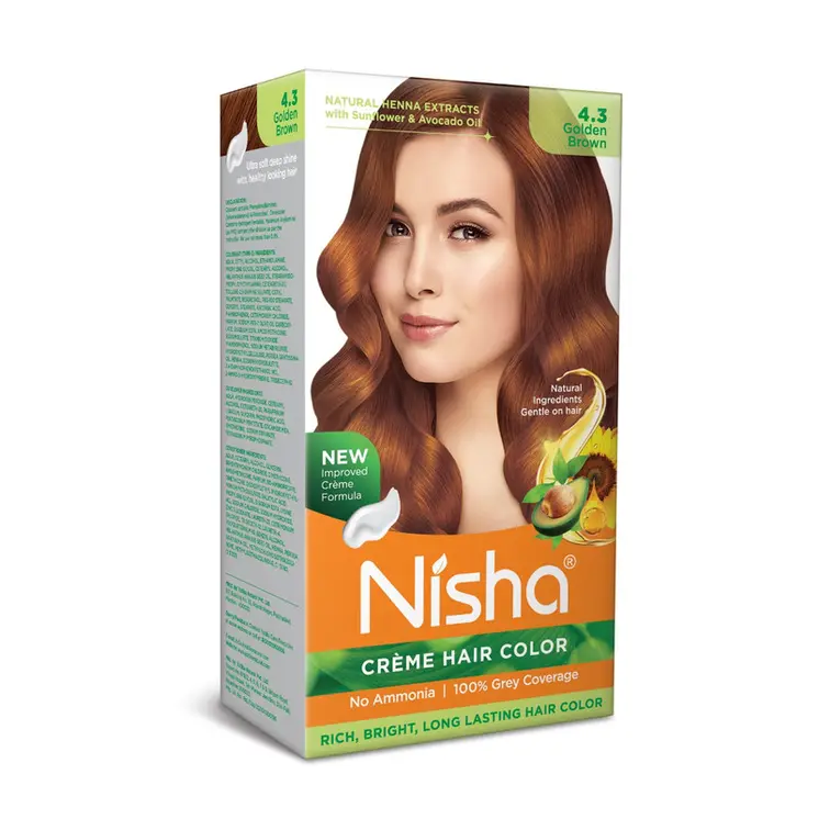 Nisha Creme Hair Color for Women and Men - Flame Red, 120gm, Long-lasting, 100% Grey Coverage Permanent Hair Colour