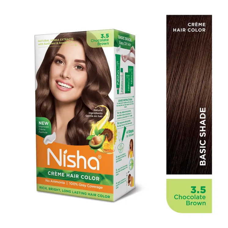 Nisha Creme Hair Color for Women and Men - Light Blonde, 120gm, Long-lasting, 100% Grey Coverage Permanent Hair Colour