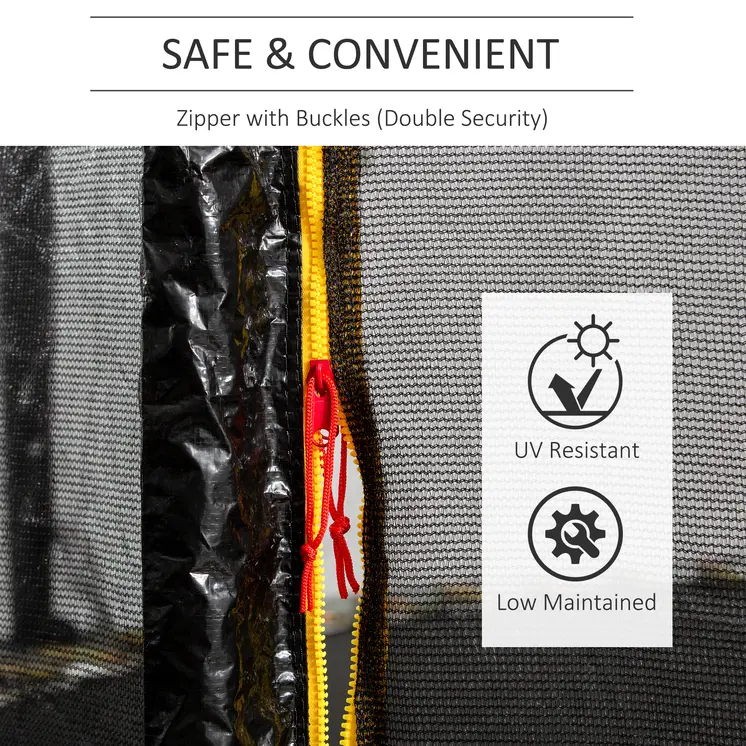 13ft Trampoline Enclosure Net, Safety Barrier, Durable Mesh, Outdoor Activity, Easy Assembly | HOMCOM