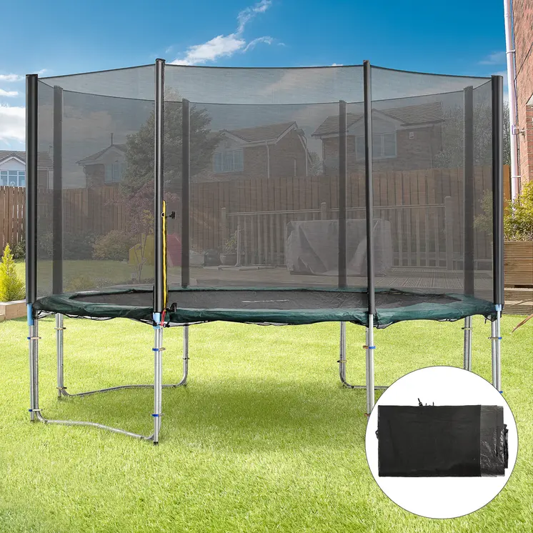 13ft Trampoline Enclosure Net, Safety Barrier, Durable Mesh, Outdoor Activity, Easy Assembly | HOMCOM