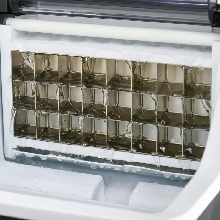 Ice Maker Machine Countertop, 20Kg in 24 Hrs, 24 Cubes Ready in 14-18Mins, Stainless Steel Ice Cube Maker, 3.2L w/ Adjustable | HOMCOM