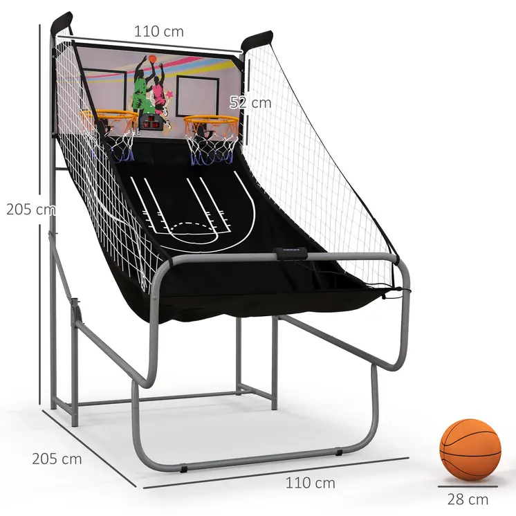Foldable Double Shot Basketball Arcade Game with 8 Modes | SPORTNOW