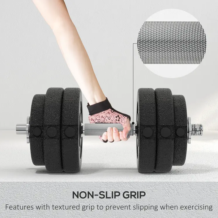 30KG Adjustable Dumbbells Set, Hand Weights Set for Home Gym Weight Lifting Training | HOMCOM