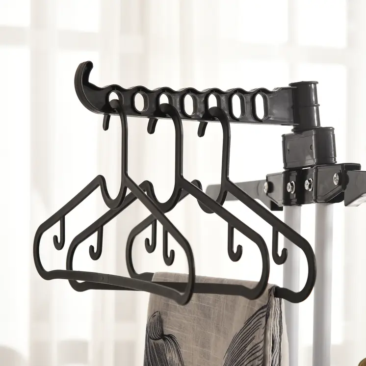 Foldable Clothes Drying Rack: 4-Tier Steel Clothes Airer with Castors, Indoor & Outdoor in Black by HOMCOM