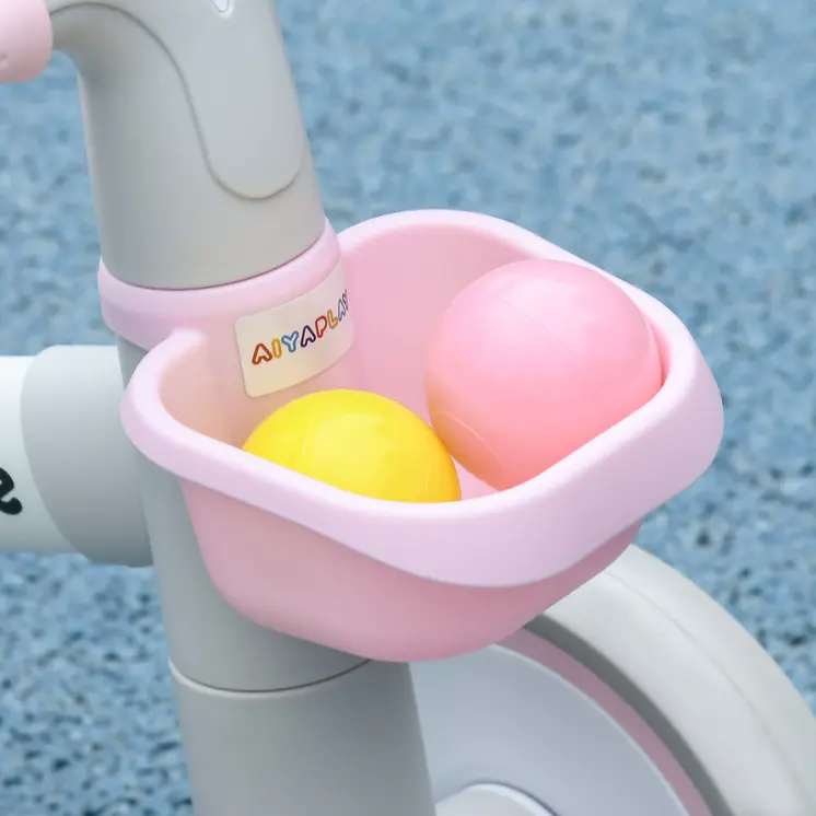 Kids Balance Bike for 1-3 Years Old with Adjustable Seat, Silent Wheels in Pink by AIYAPLAY
