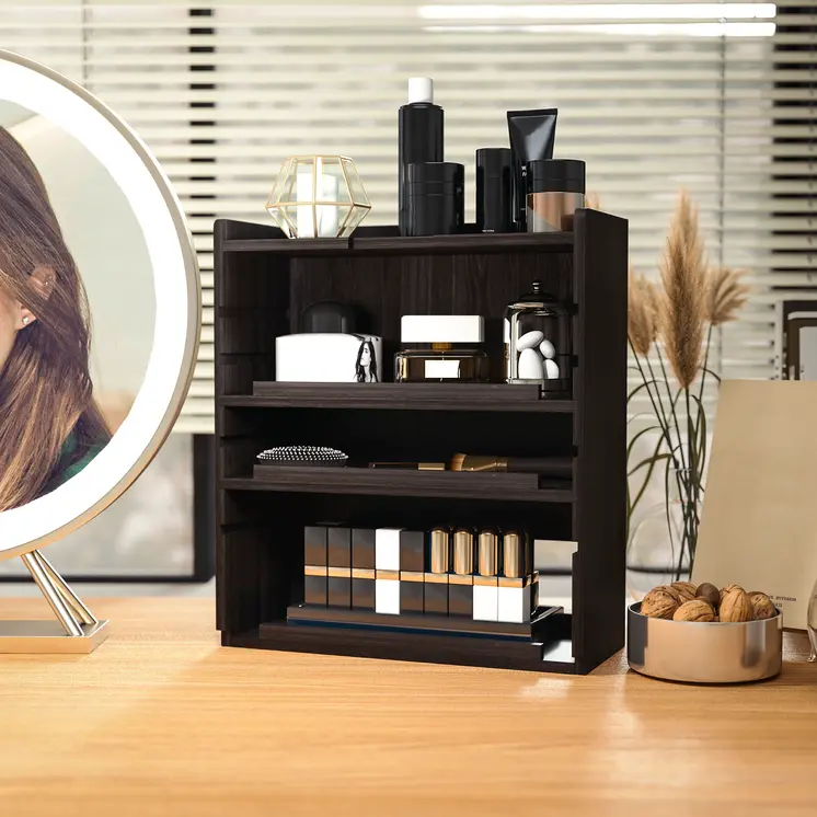 Four-Tier PC Desk Organiser - Dark Brown by HOMCOM