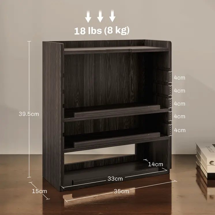 Four-Tier PC Desk Organiser - Dark Brown by HOMCOM