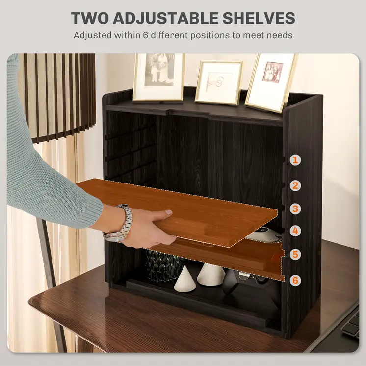 Four-Tier PC Desk Organiser - Dark Brown by HOMCOM