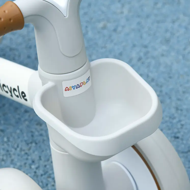Kids Balance Bike with Adjustable Seat for 1-3 Years Old, Silent Wheels, White by AIYAPLAY