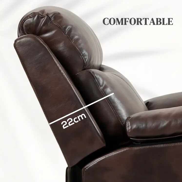 Riser and Recliner Chair, Lift Chair with Remote Control, Side Pockets, Pocket Spring in Dark Brown by HOMCOM