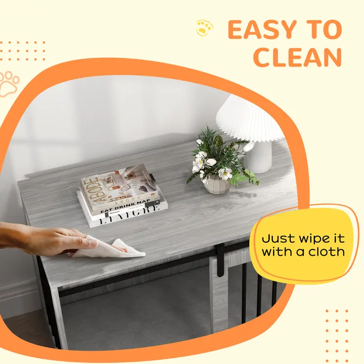 PawHut 118cm Dog Crate with Removable Cushion for Extra Large Dogs in Grey