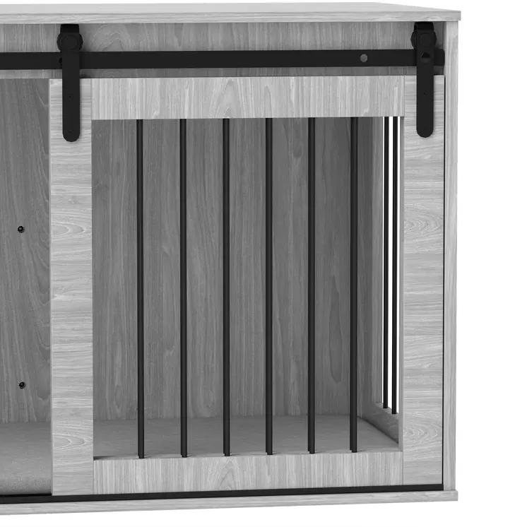 PawHut 118cm Dog Crate with Removable Cushion for Extra Large Dogs in Grey