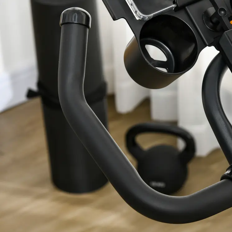 HOMCOM Black Exercise Bike, 8kg Flywheel Stationary Bike Indoor Cycling Machine with Adjustable Resistance Seat Handlebar