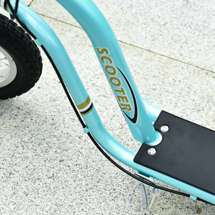 HOMCOM Teen Kids Stunt Scooter with Adjustable Handlebar, 12 Inch Rubber Tyres, Dual Brakes, Blue