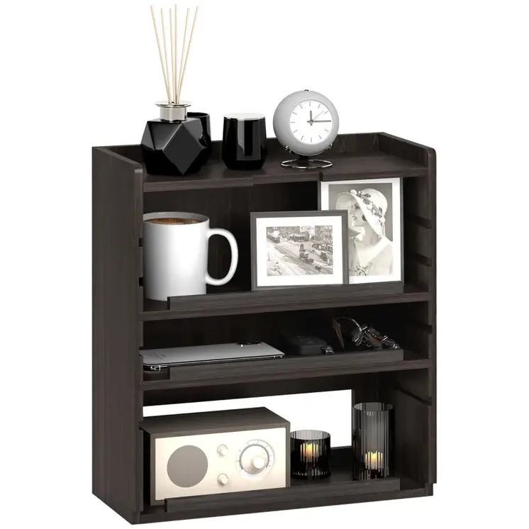 Four-Tier PC Desk Organiser - Dark Brown by HOMCOM