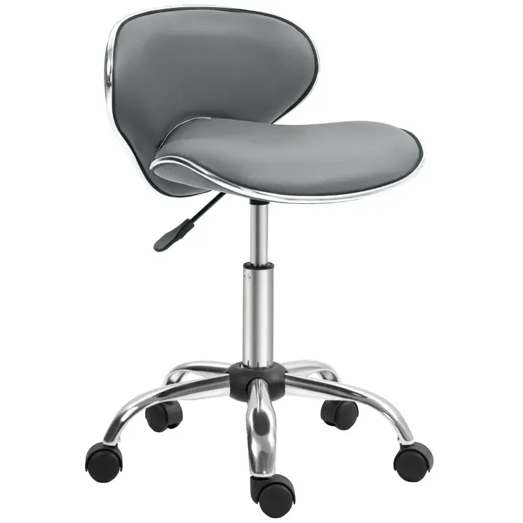 HOMCOM Adjustable Rolling Swivel Beauty Salon Chair, Stool for Spa in Grey