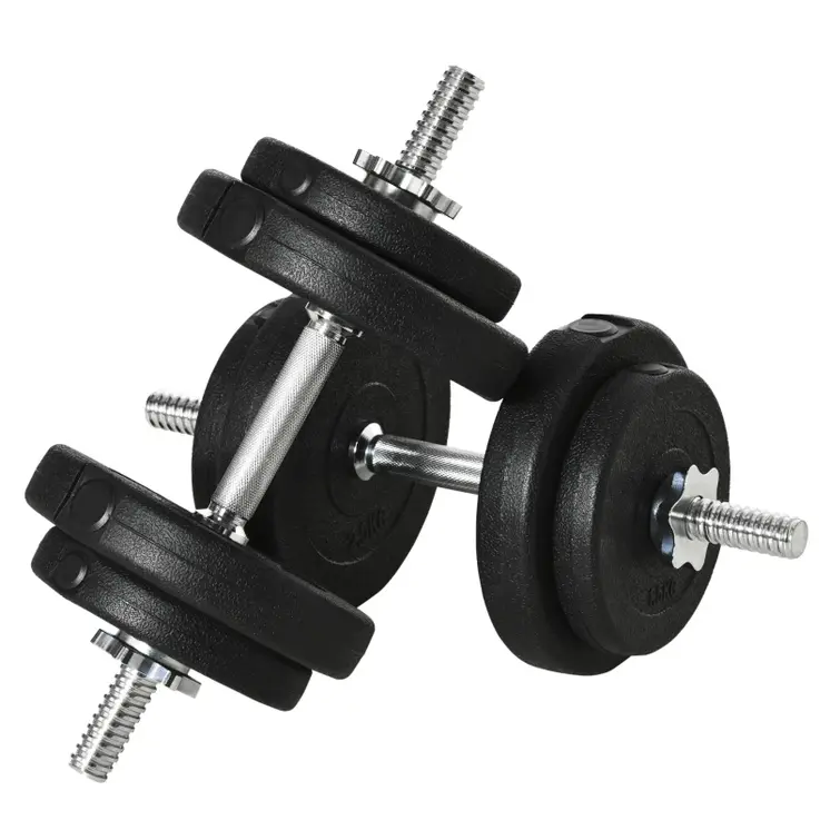 20KG Adjustable Weights Dumbbells Set, Dumbbell Hand Weights for Home Office Gym Body Fitness Lifting Training, Black | HOMCOM