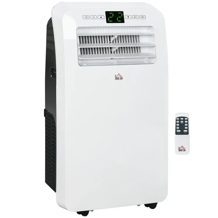 HOMCOM 12000 BTU Portable Air Conditioner, 3-in-1 Air Conditioning Unit, Dehumidifier, Cooling Fan with Remote Control, Digital Display, 3 Speeds, 24H Timer On/Off, Window Venting Kit, 28m²