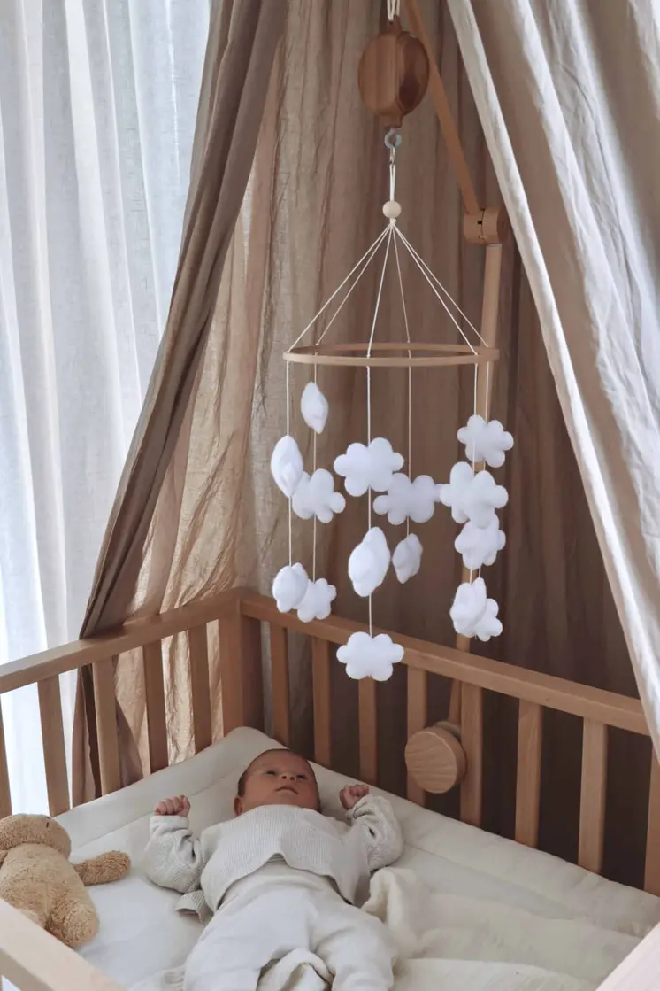 Handmade Clouds baby mobile