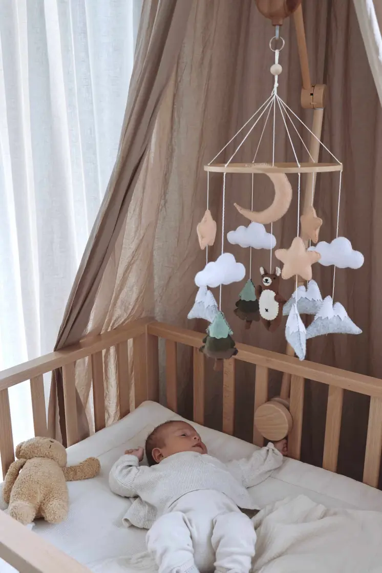 Handmade Brown Bear baby mobile