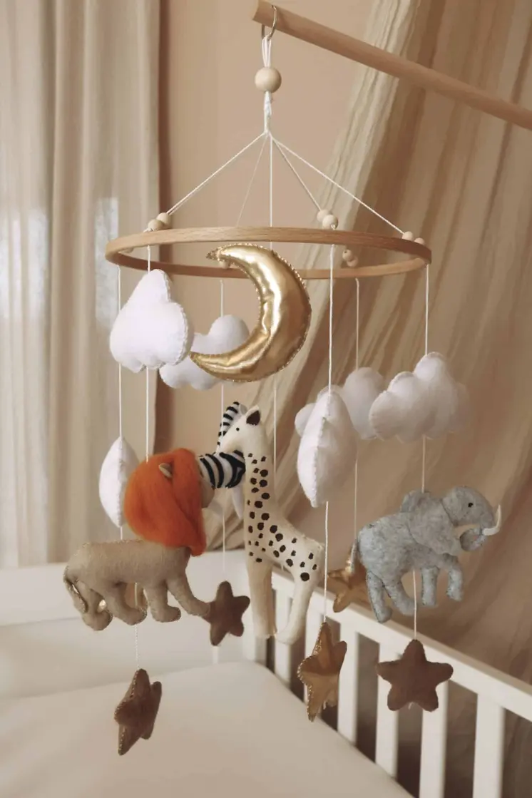 Handmade Safari baby mobile