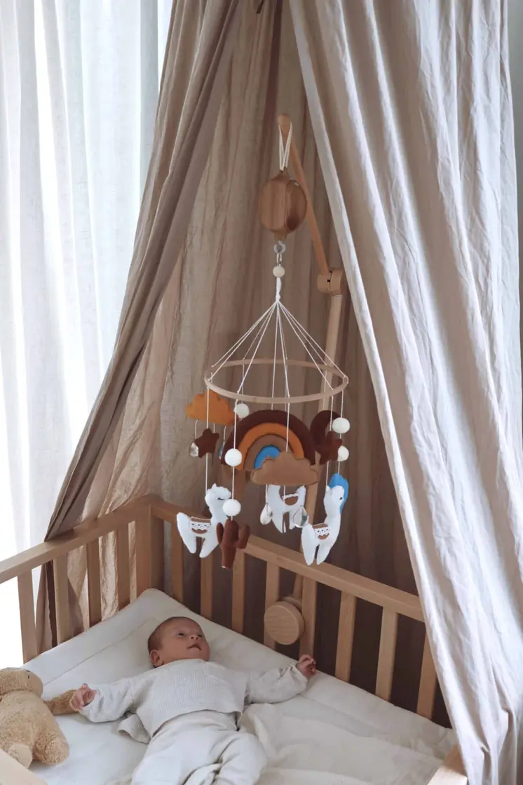 Handmade Lama baby mobile
