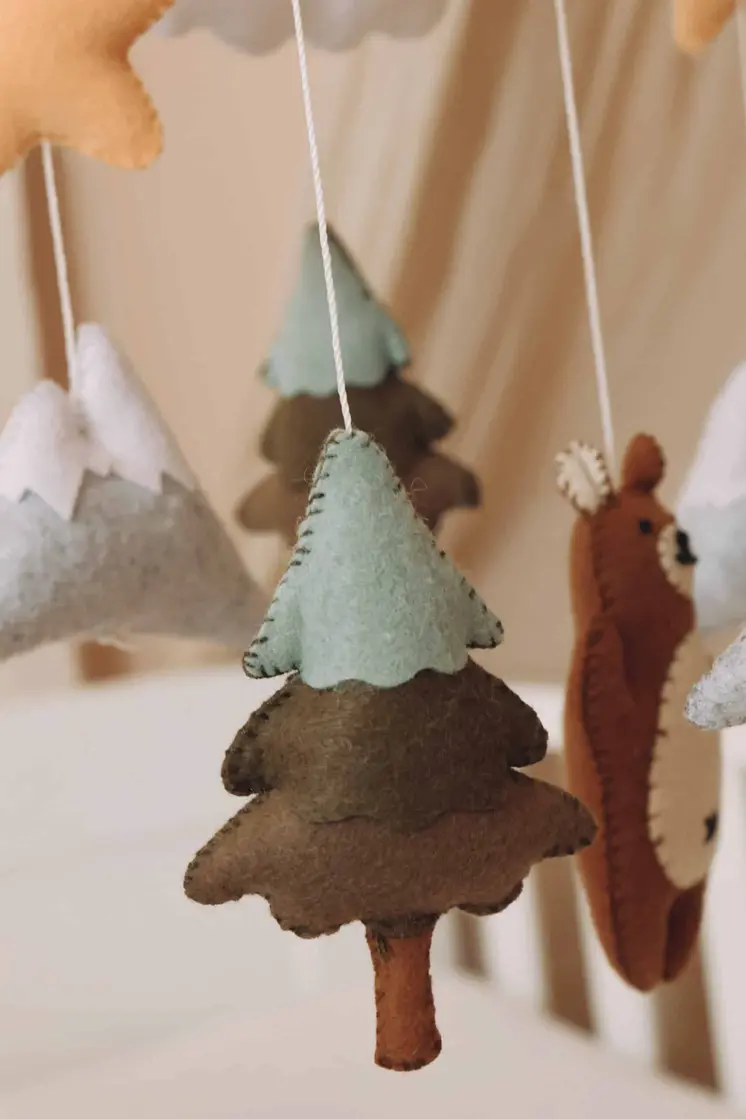 Handmade Brown Bear baby mobile