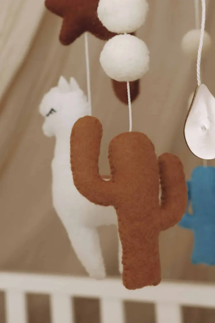 Handmade Lama baby mobile