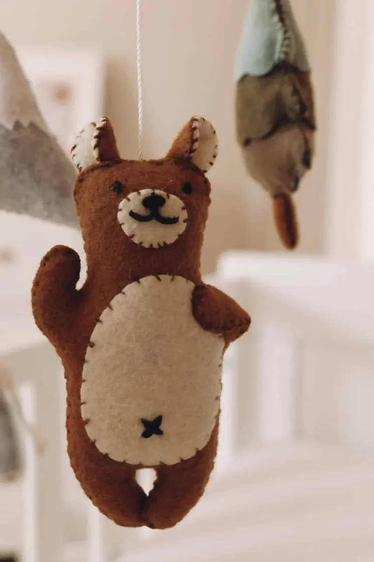 Handmade Brown Bear baby mobile