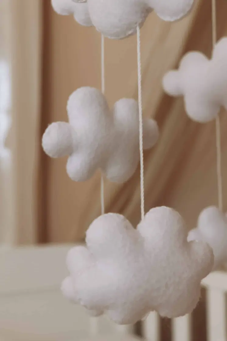 Handmade Clouds baby mobile