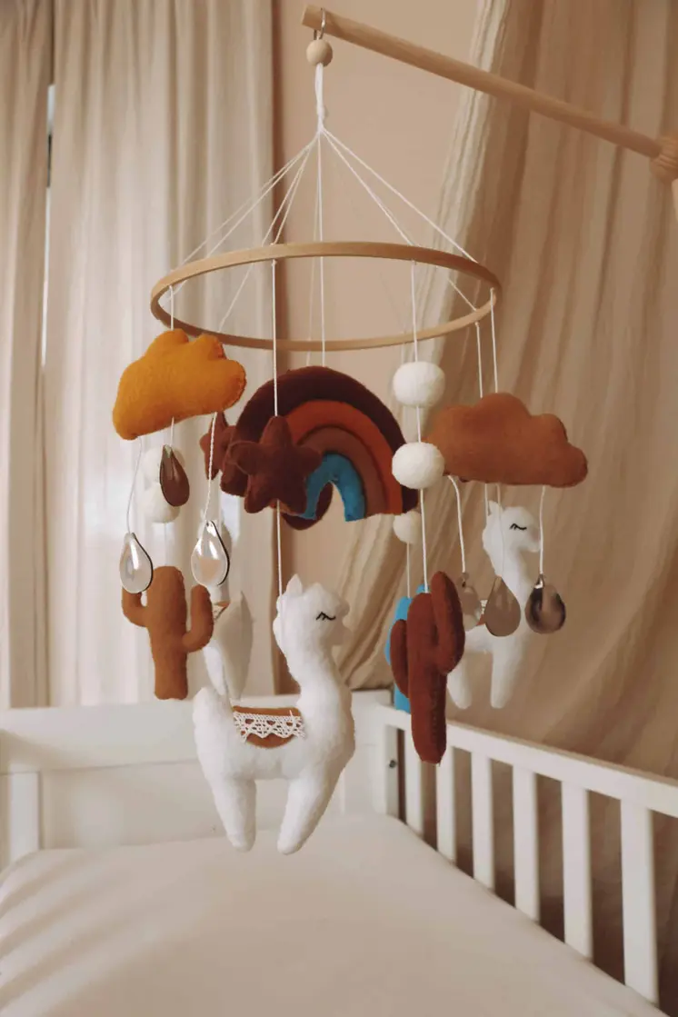 Handmade Lama baby mobile