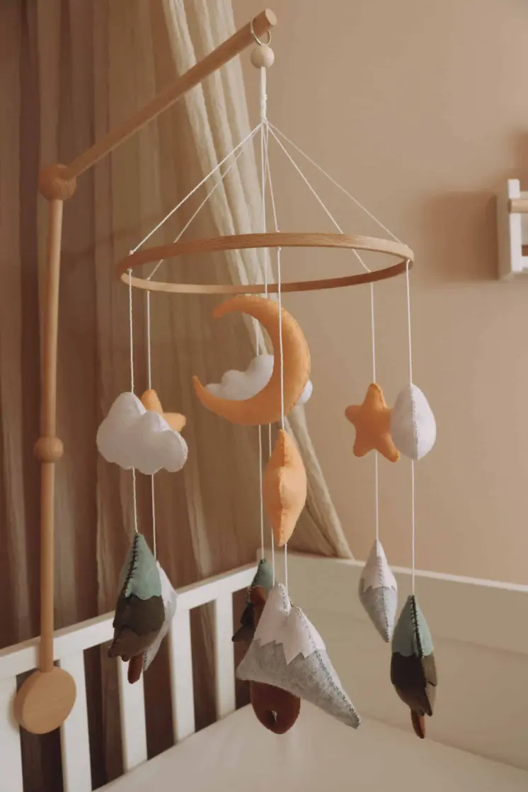 Handmade Brown Bear baby mobile
