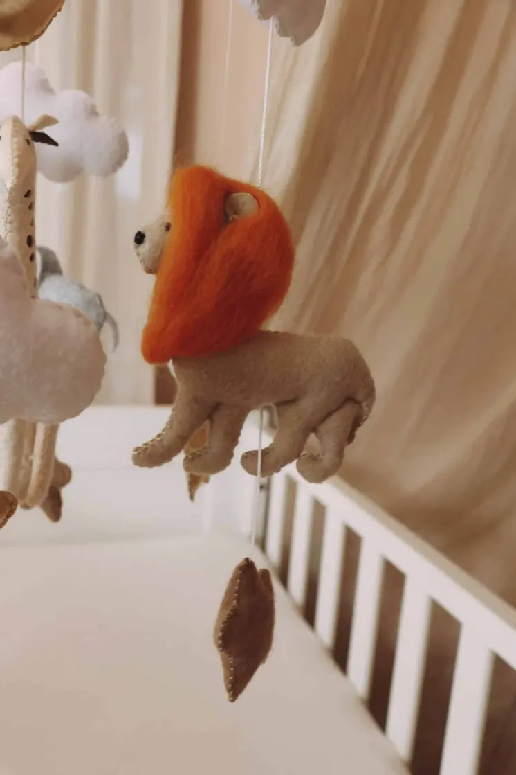 Complete set Handmade Safari baby mobile (Mobile + Arm + Box)