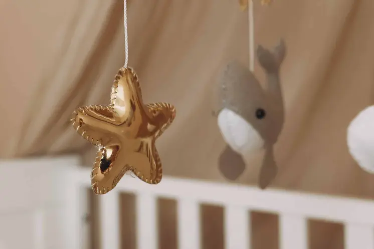 Handmade Little Whales baby mobile