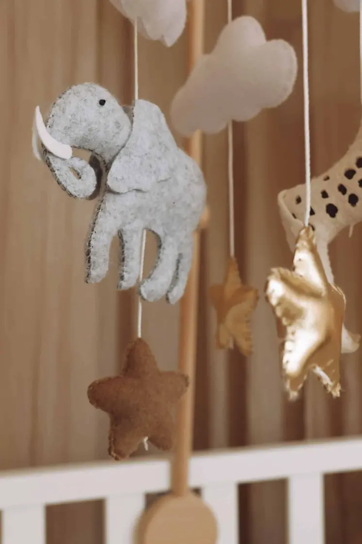 Complete set Handmade Safari baby mobile (Mobile + Arm + Box)