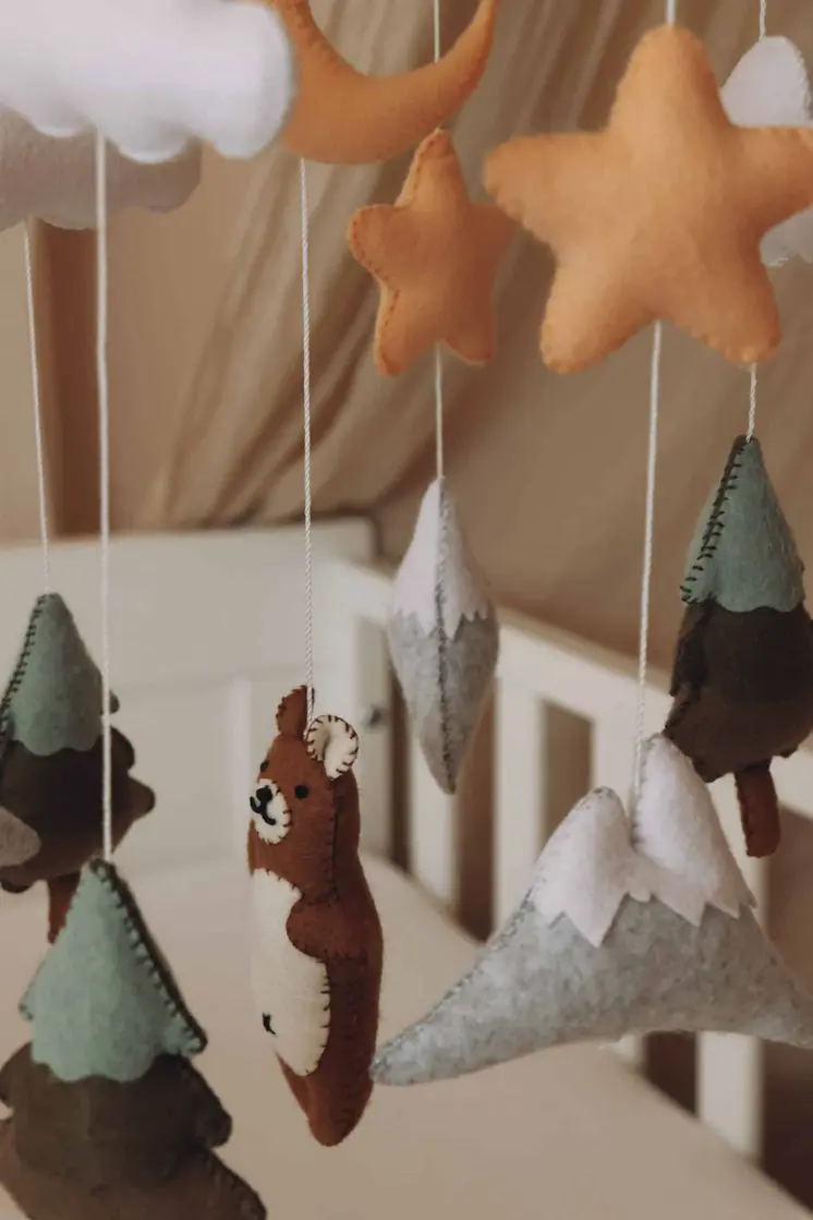 Handmade Brown Bear baby mobile