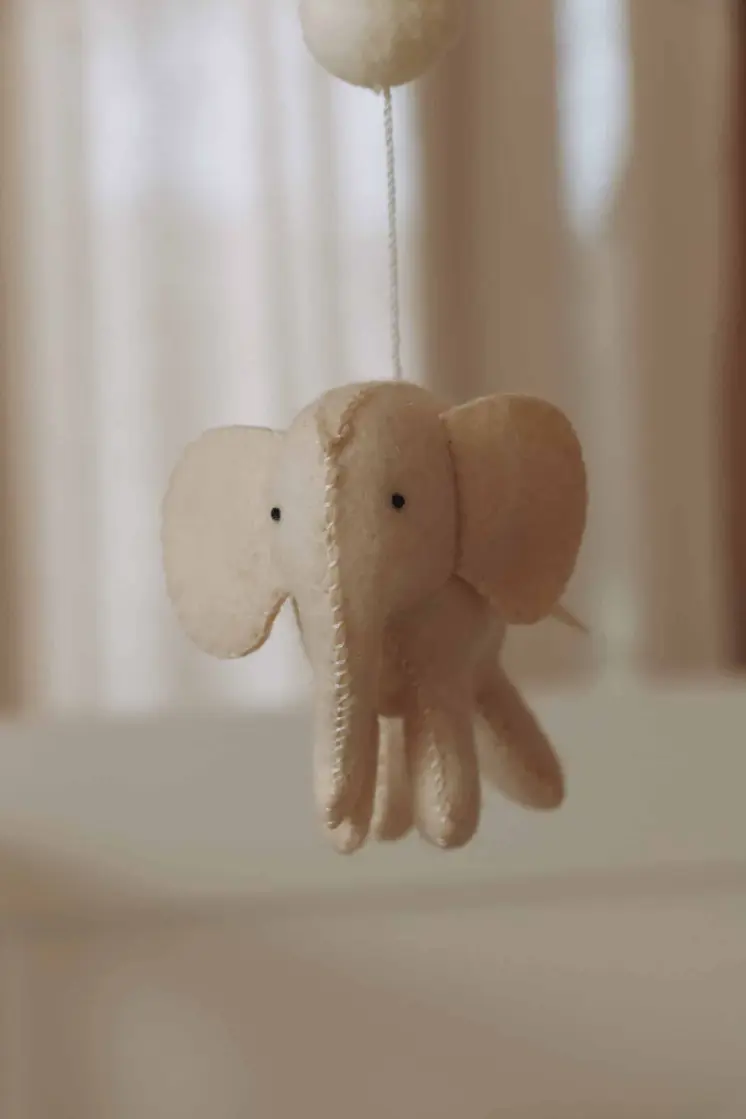 Complete set Handmade Elephants baby mobile (Mobile + Arm + Box)