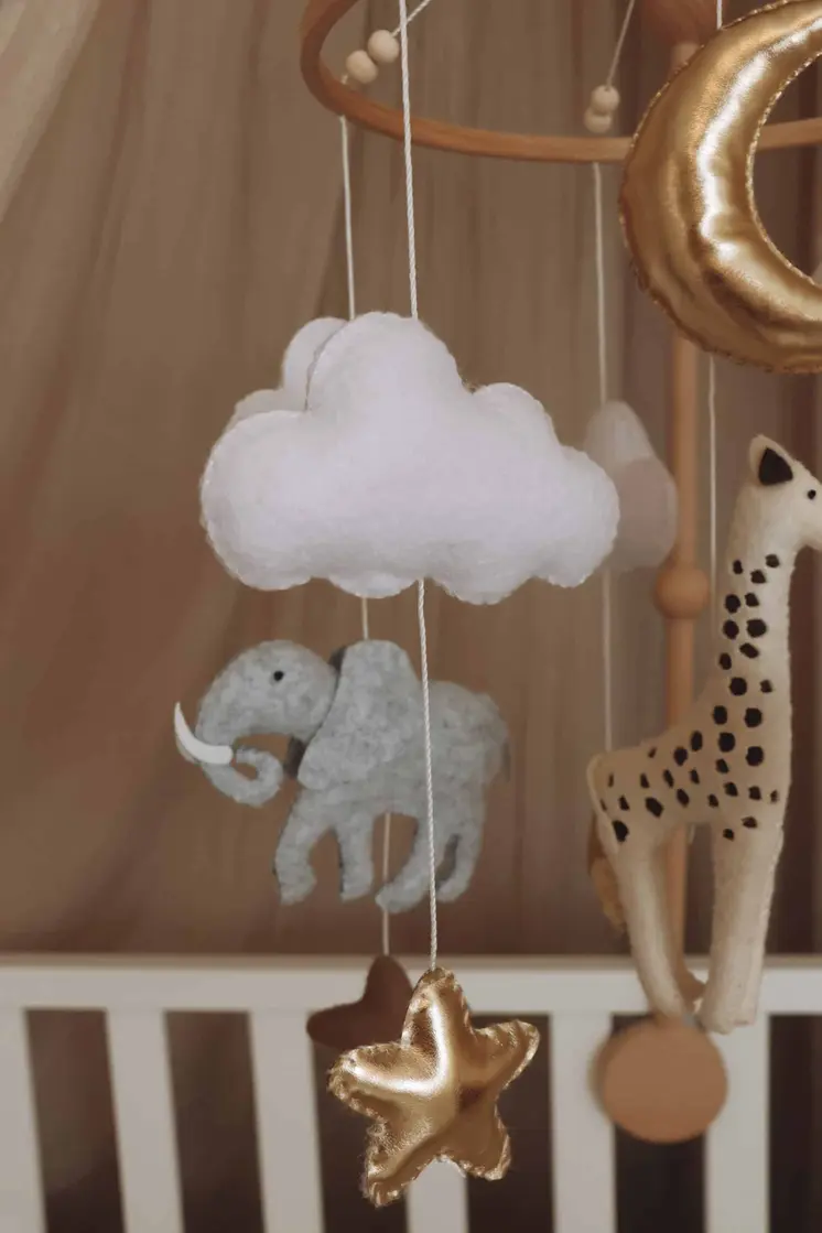 Complete set Handmade Safari baby mobile (Mobile + Arm + Box)