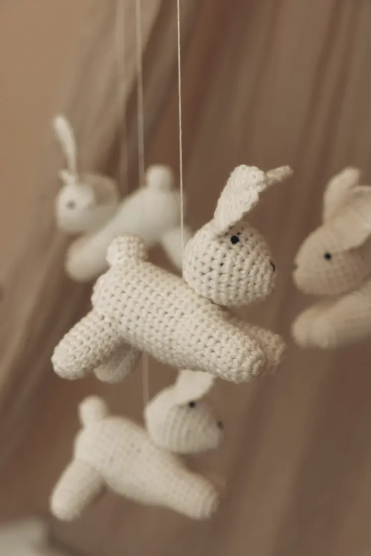 Handmade Crochet Bunny baby mobile