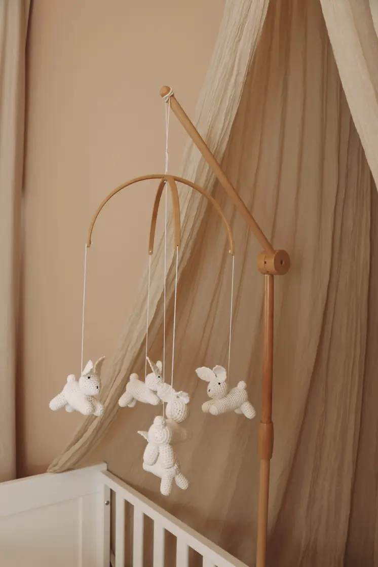 Handmade Crochet Bunny baby mobile