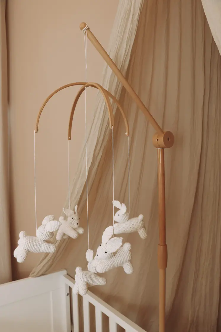 Handmade Crochet Bunny baby mobile