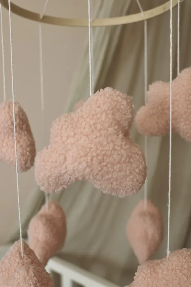 Handmade Boucle clouds pink